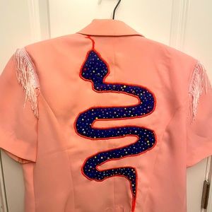 Velvet Outlaw, fringe and sequin blazer, size XL